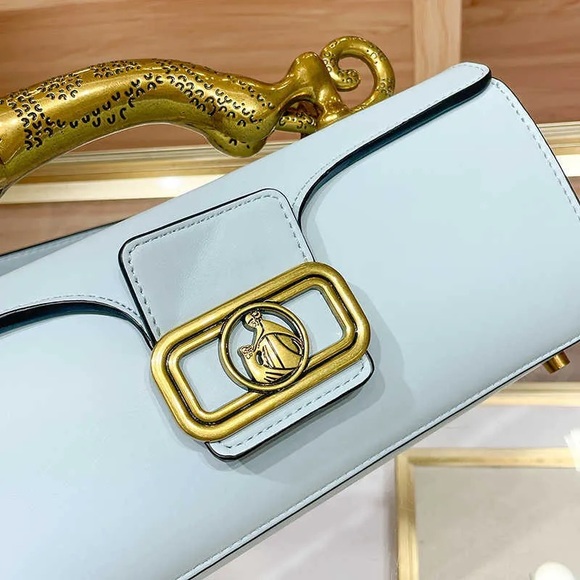 100% GENUINE LEATHER CAT HANDLE LUXURY BAG + LEATHER STRAP + DUST BAG + BOX - Picture 9 of 16